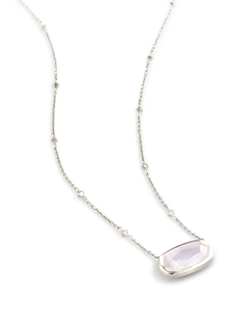 Elisa 14k White Gold Satellite Pendant Necklace in Rainbow Moonstone image number 2